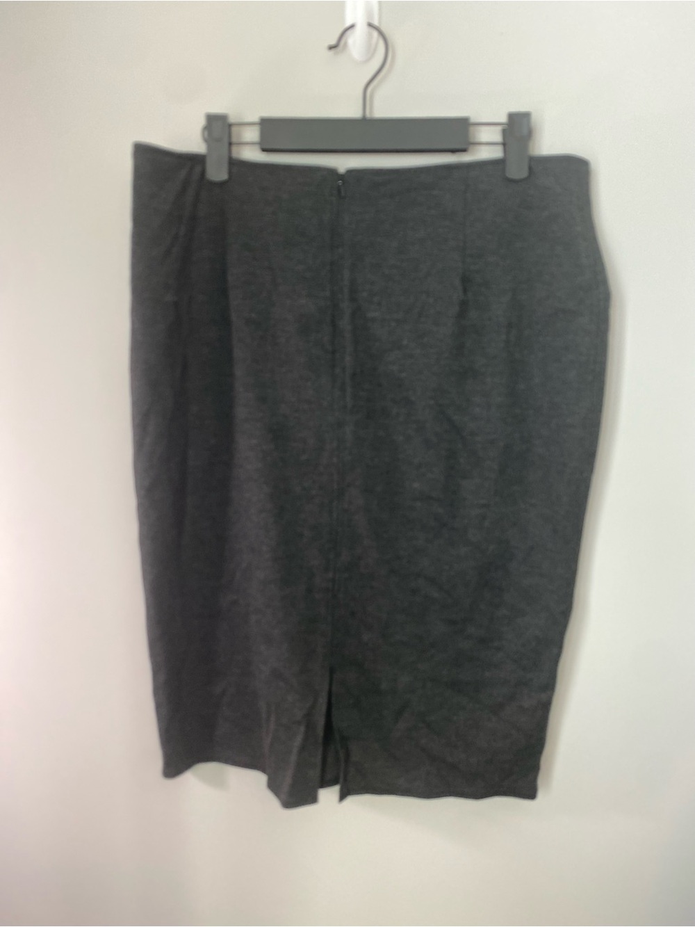 Classic Dark Gray Pencil Skirt with Zip Accent - Women - Picture 2 of 5